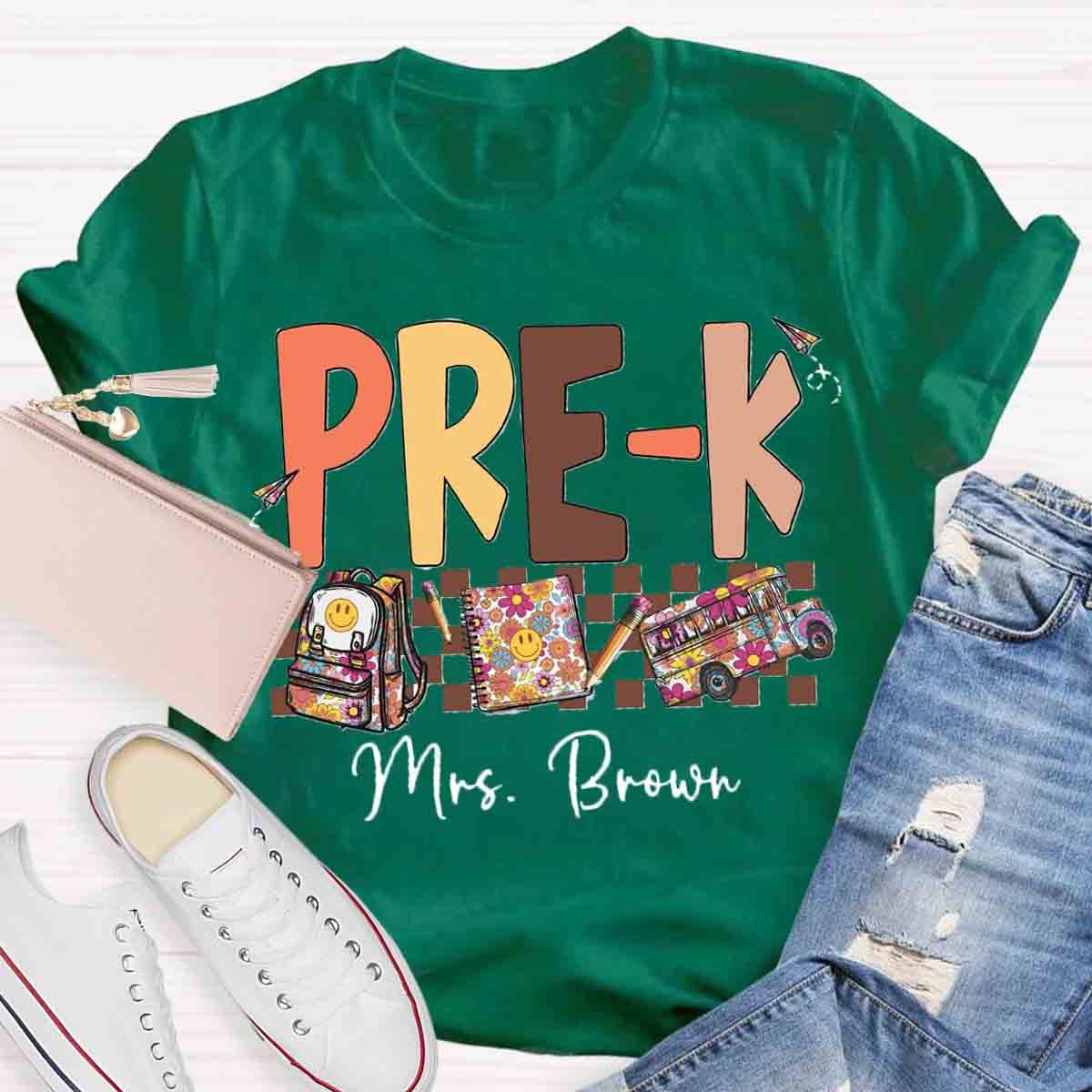 Personalized Name Pre-k Teachers Bag T-Shirt