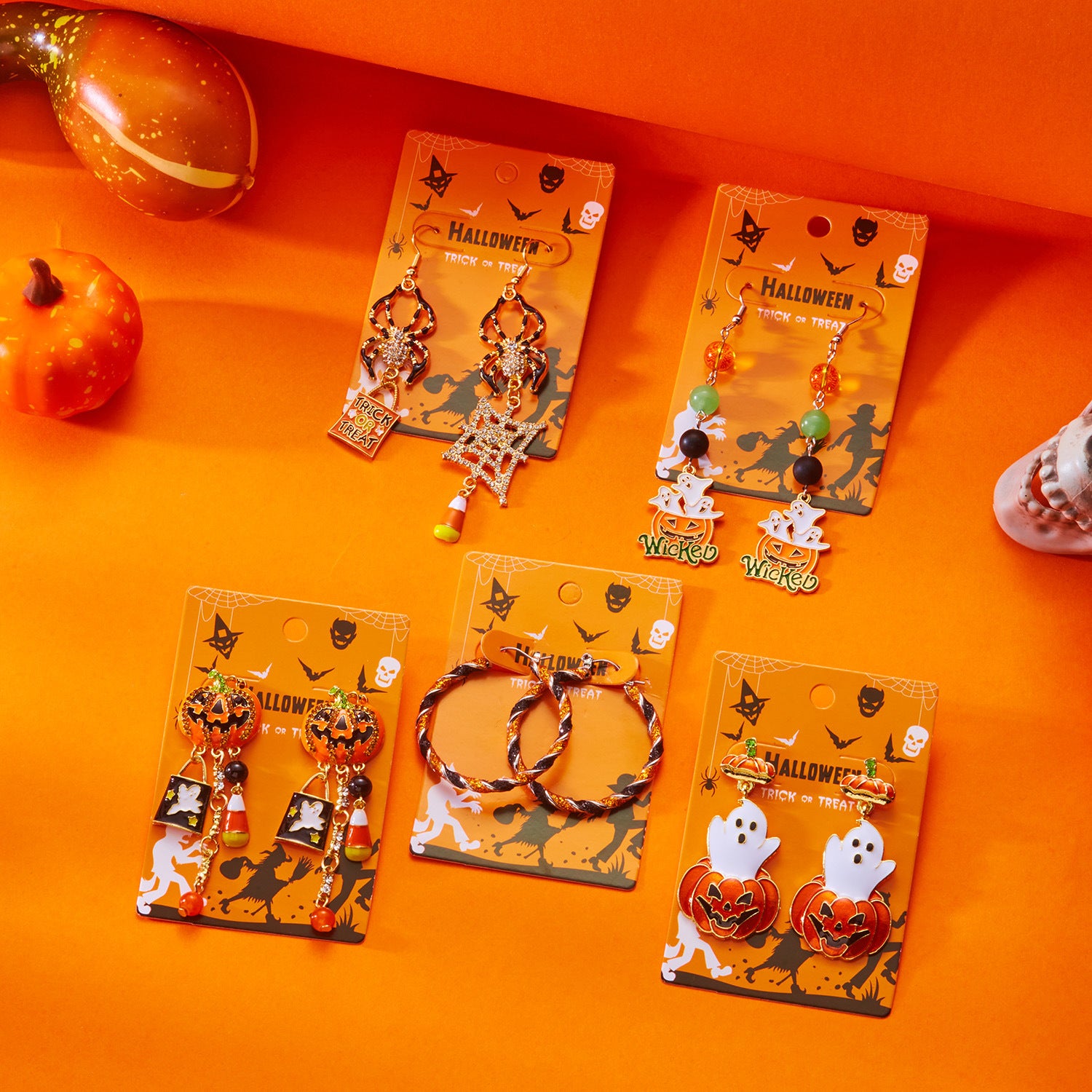 Halloween Earrings Pumpkin Ghost