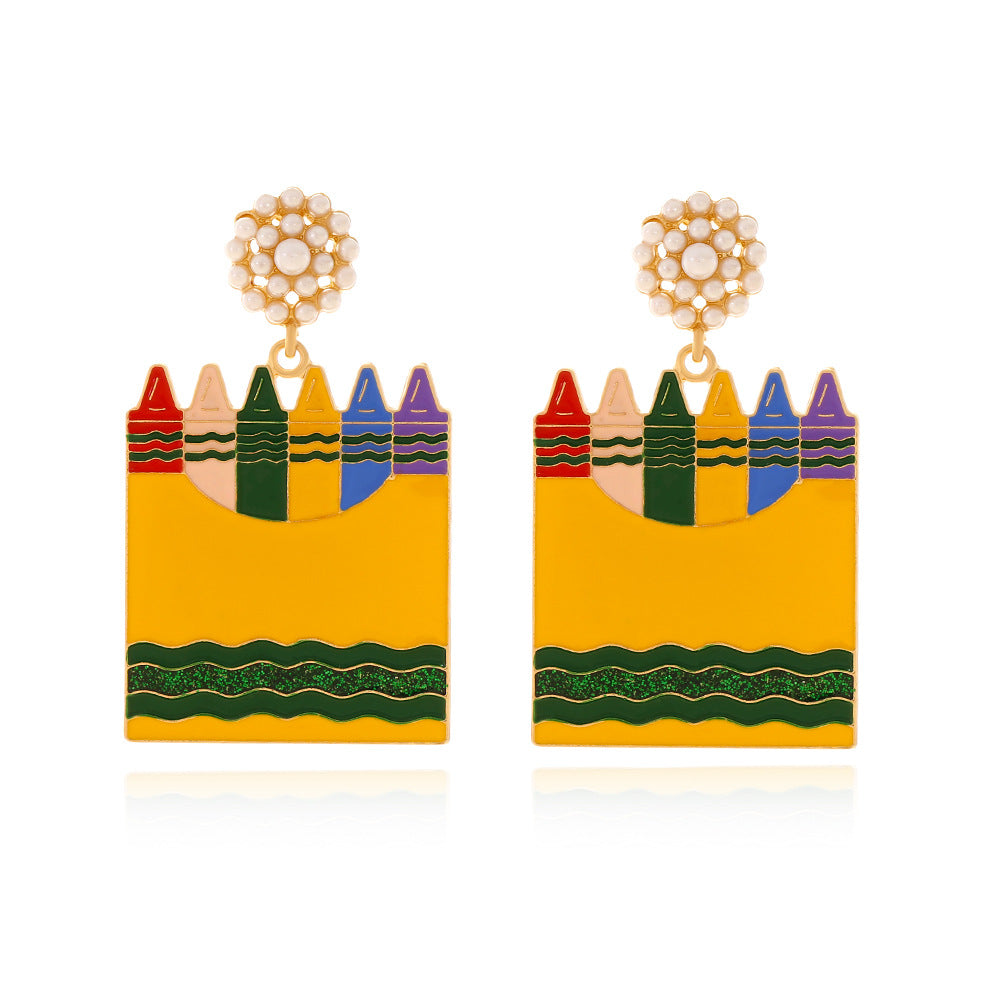 Cute Oil Drop Crayon Earrings