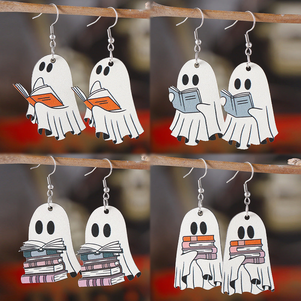 Book Ghost Double-Sided Earrings