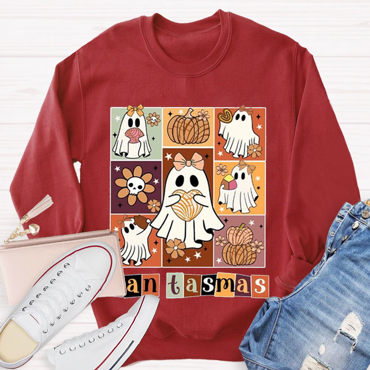 Funny Pantasmas Halloween Teacher Sweatshirt