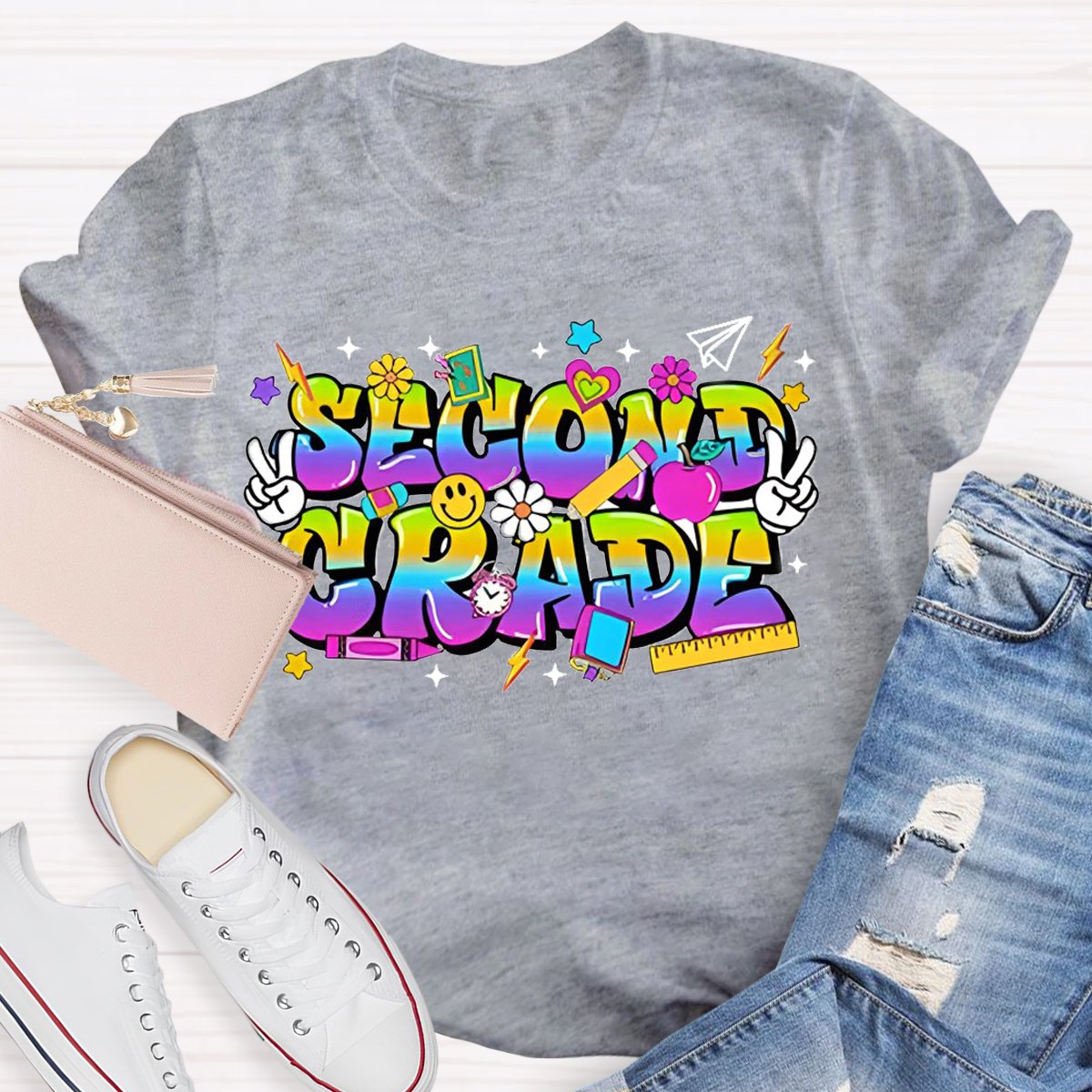 Personalized Grade Colorful Printed T-Shirt