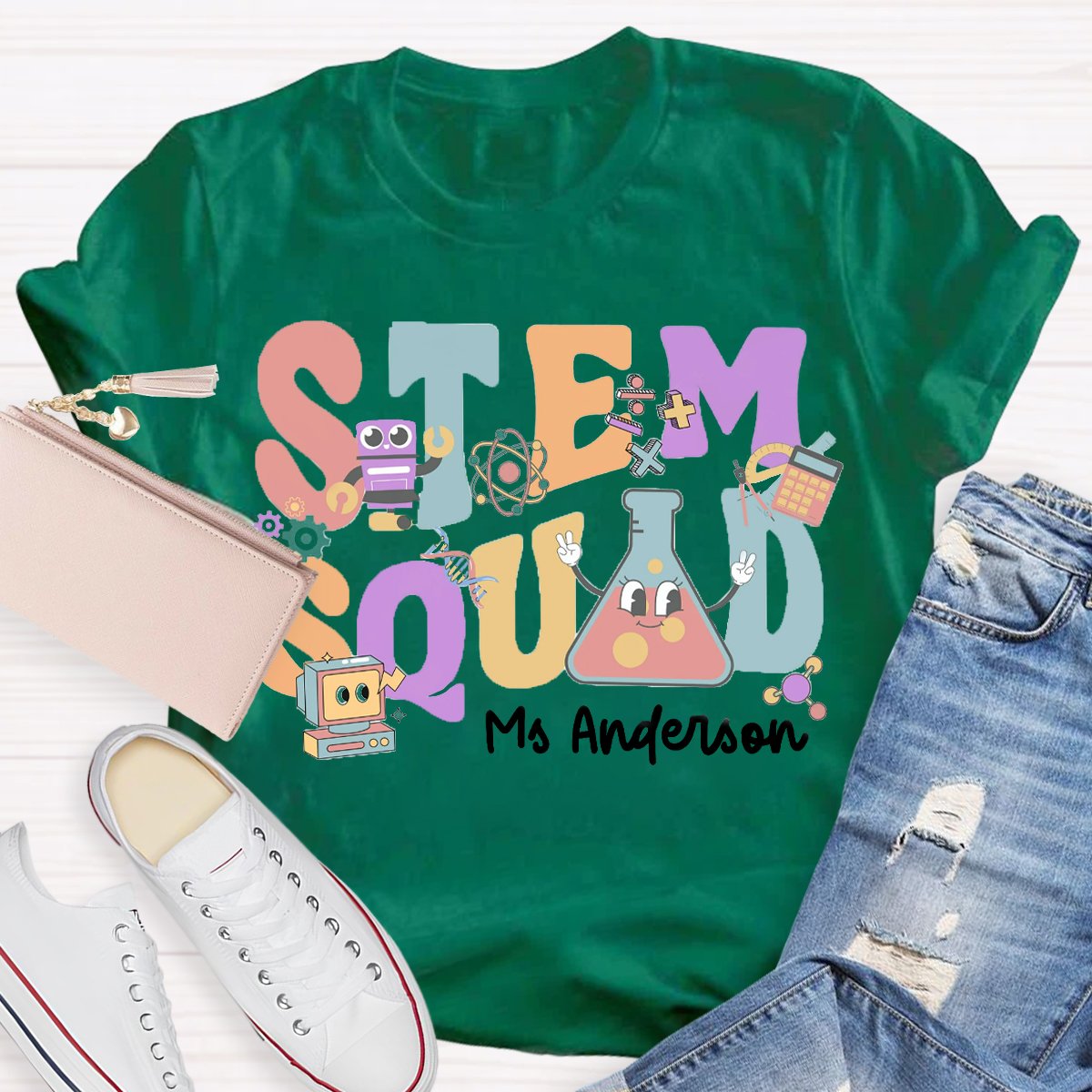 Personalized Name In My Stem Squad Teacher T-Shirt