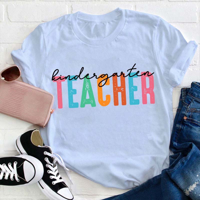 Personalized Colorful Grade Teacher T-Shirt