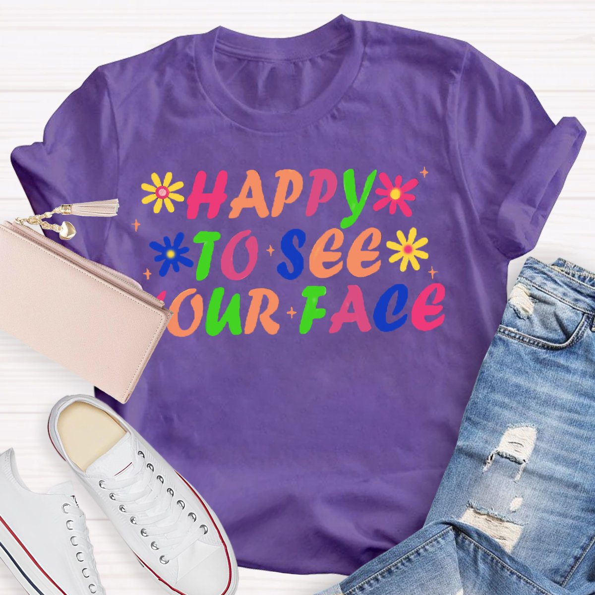 Happy To See Your Face Back To School Teacher Shirt