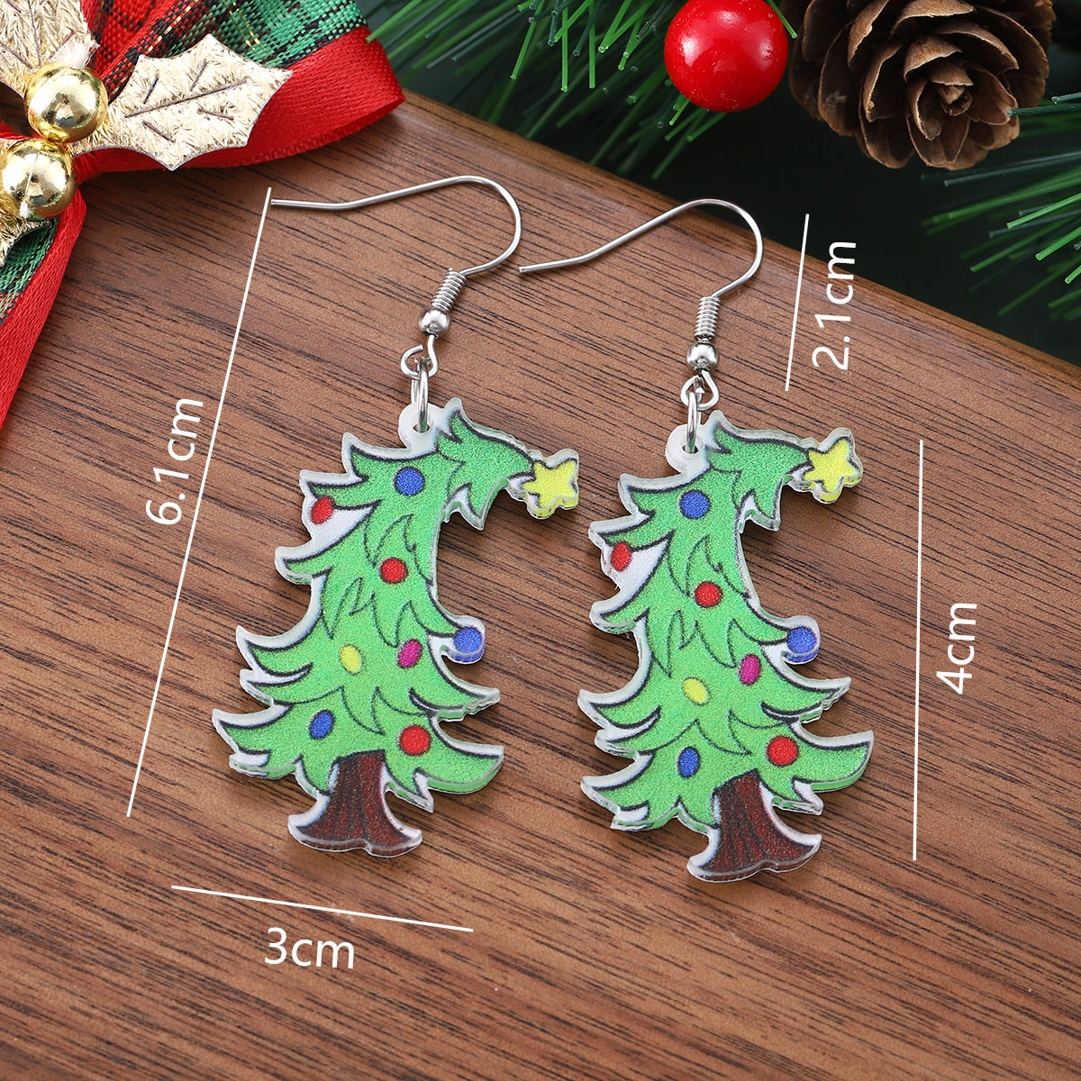 Christmas Tree Star Lights Pendant Earrings