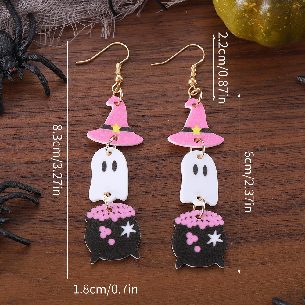 Witch Hat Ghost Magic Potion Tank Triple Pendant
