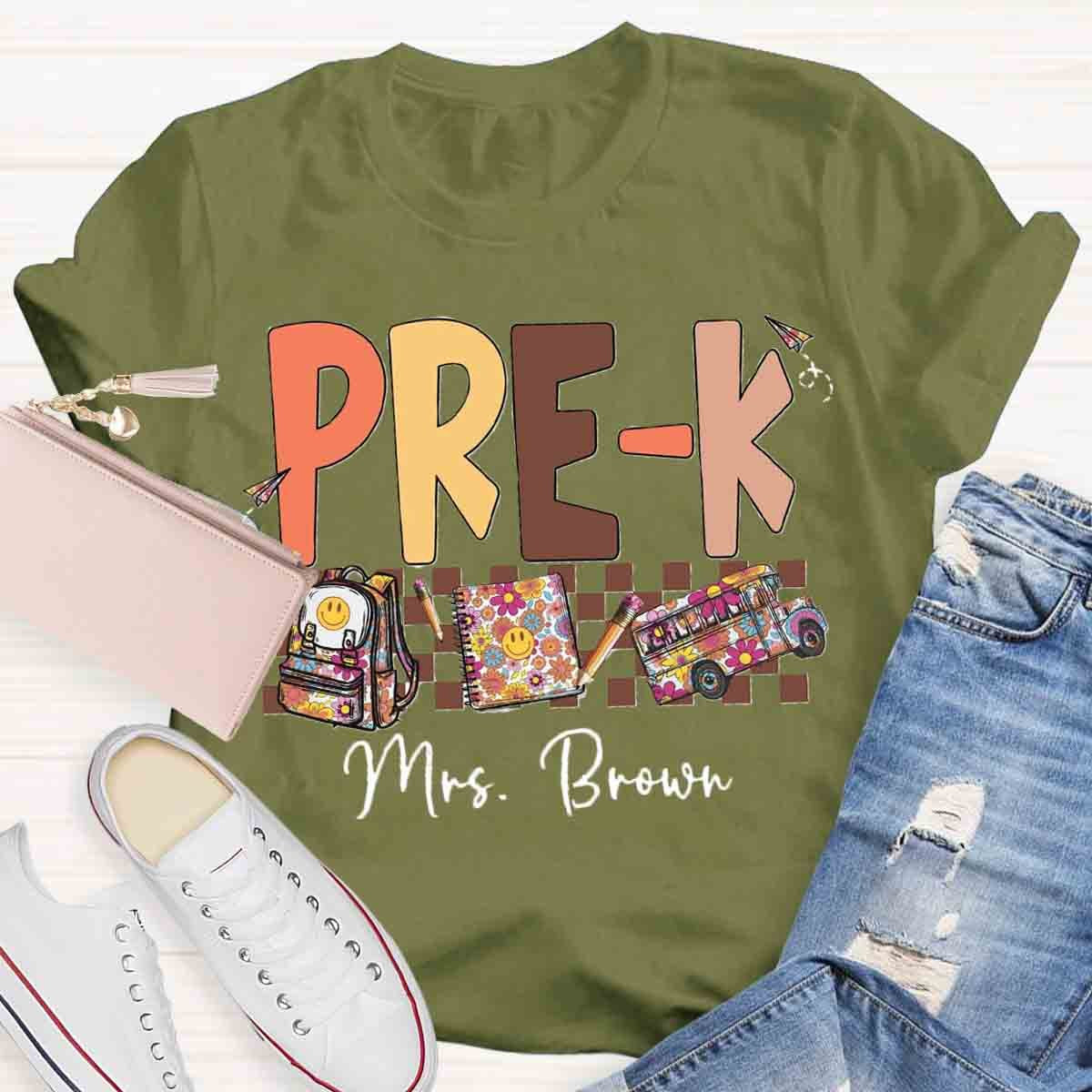 Personalized Name Pre-k Teachers Bag T-Shirt