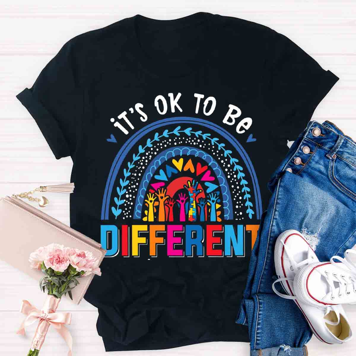 Its Ok To Be Different Be Unique Teacher T-Shirt