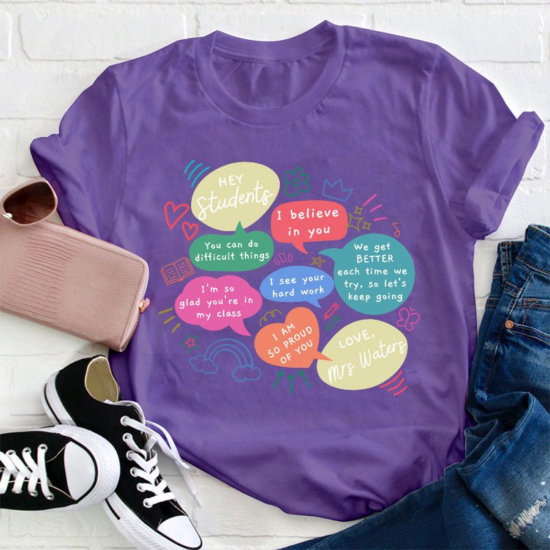 Personalized Positive Discourse Teacher T-Shirt