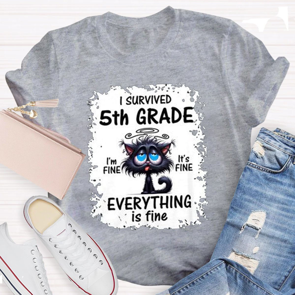 Personalized I Survived 5th Grade Teacher Shirt