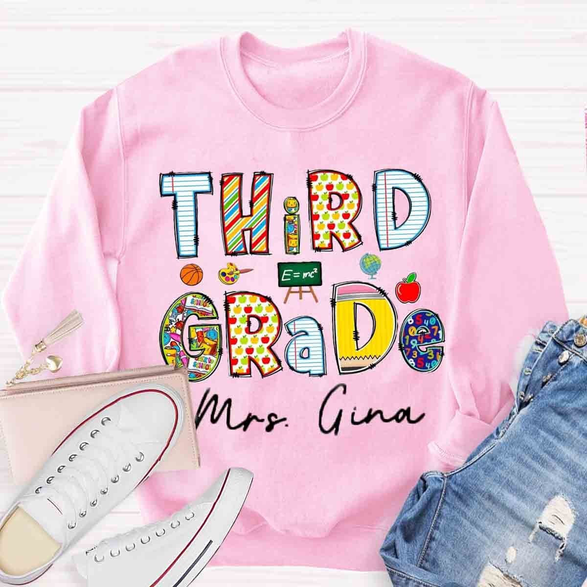 Personalized Grade And Name Teachers Sweatshirt