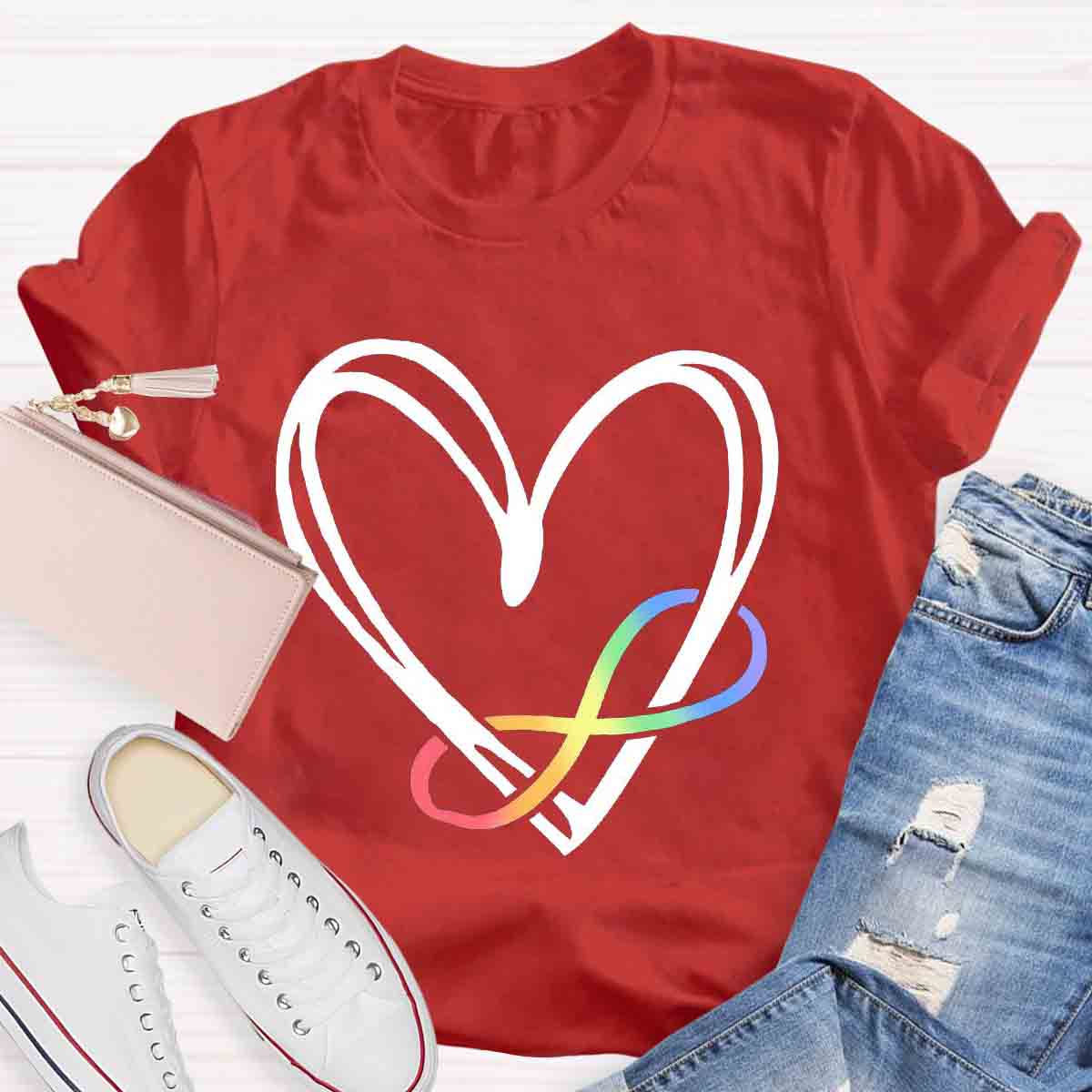 Infinity Heart Autism Awareness Love Needs No Words T-Shirt