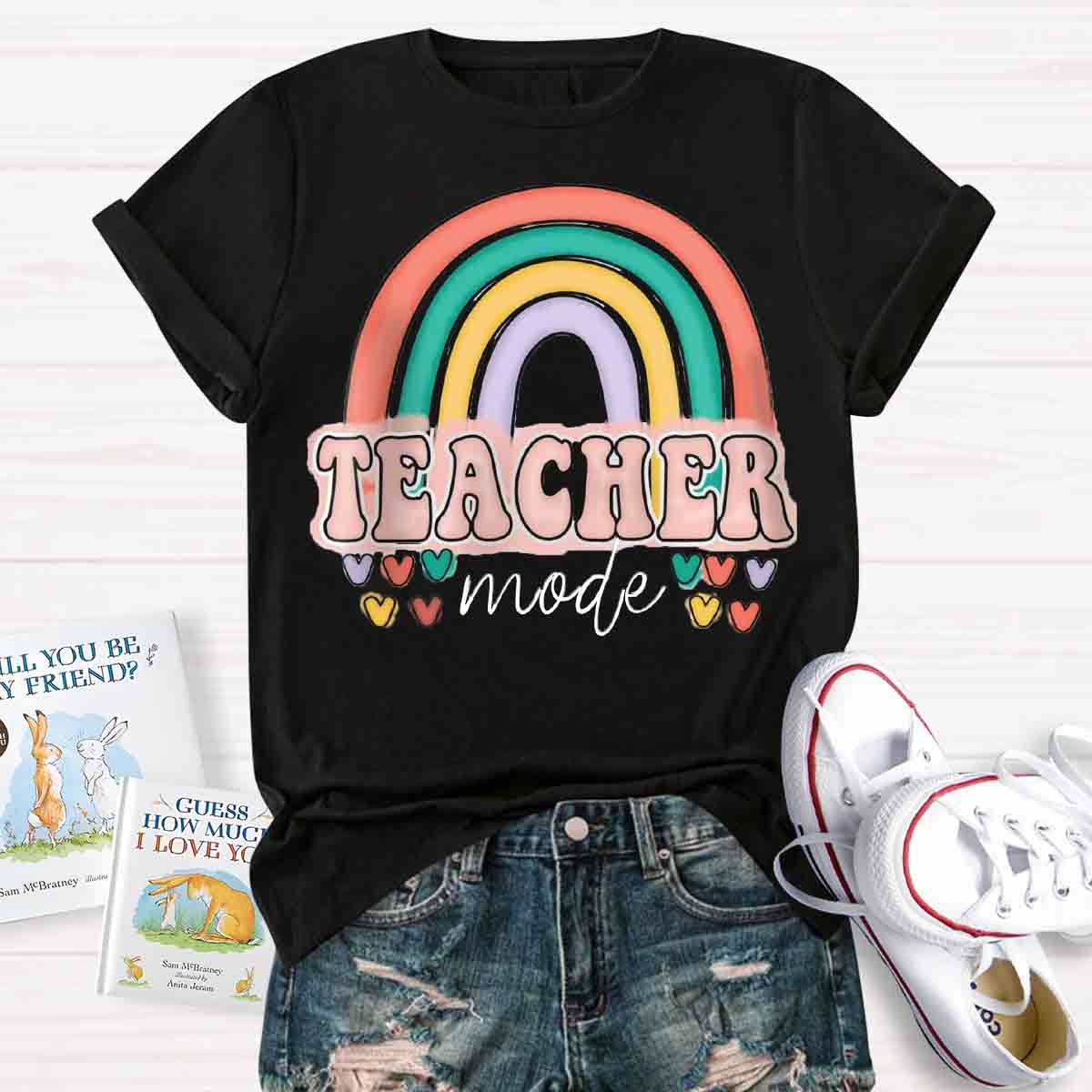 Teacher Mode Rainbow Teacher T-Shirt