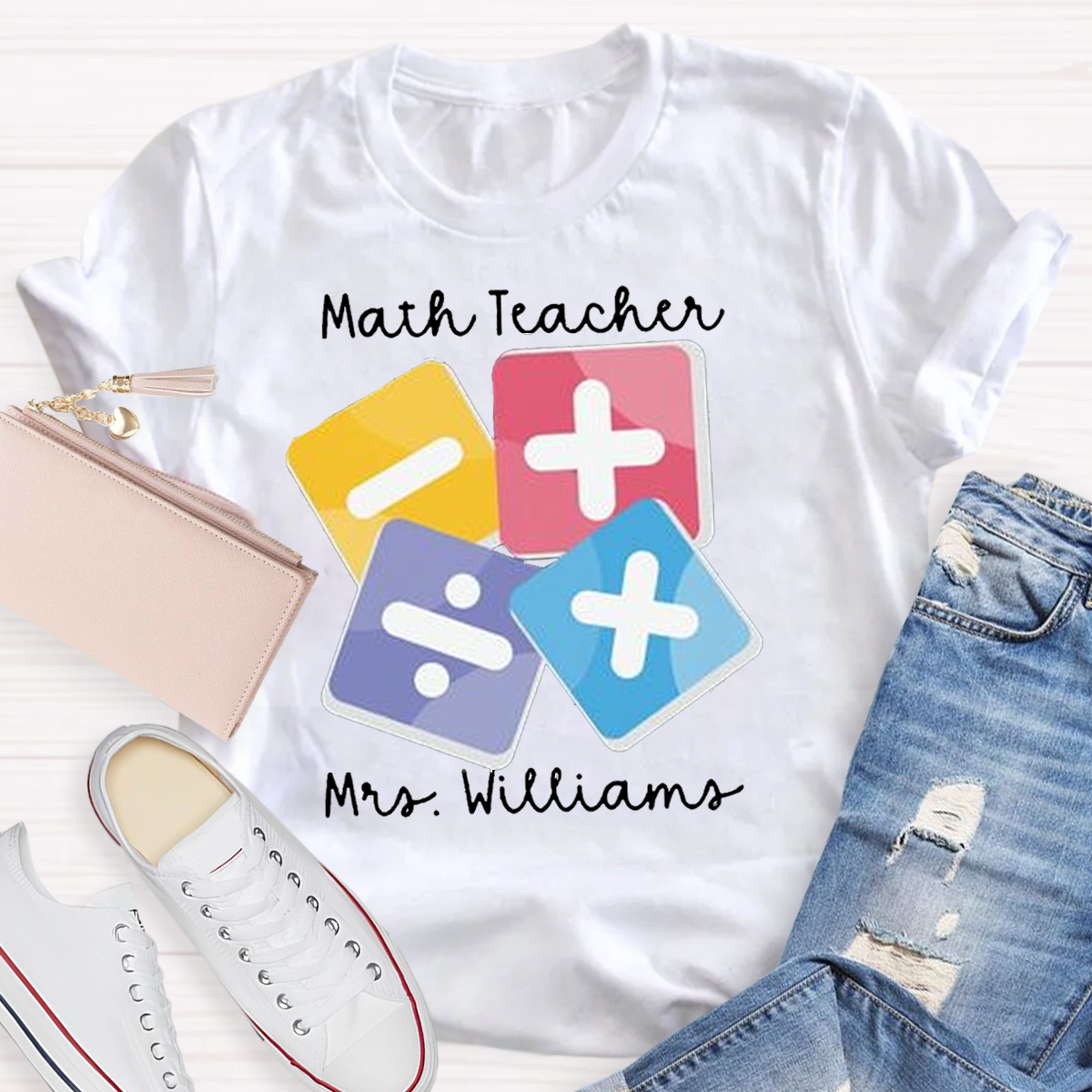 Personalized Name Funny Math Teachers T-Shirt