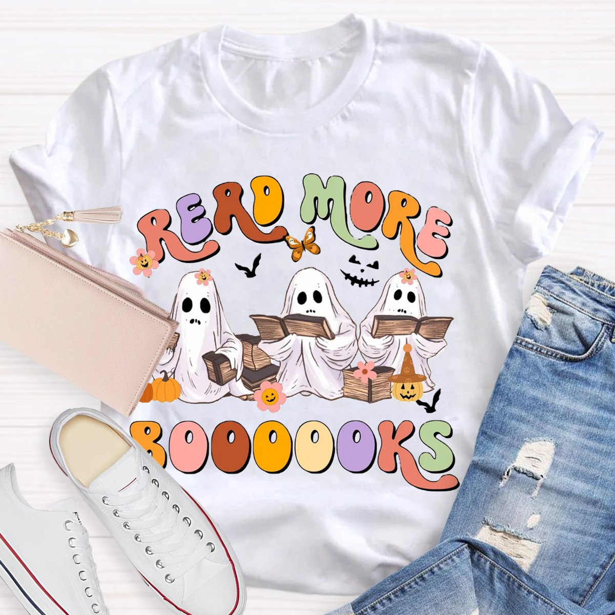 Halloween Read More Books Spooky Teacher Shirt