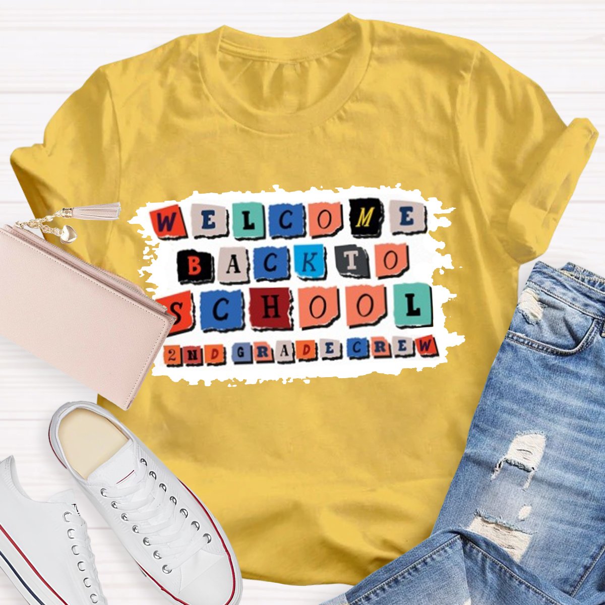 Personalized Welcome Backto School 2nd Grade Crew Teacher Shirt