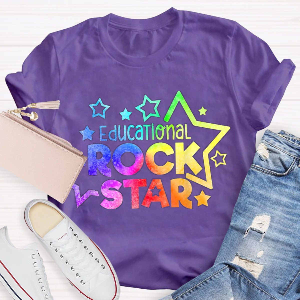 Teacher Educational Rockstar Love Teaching Inspire Student T-Shirt