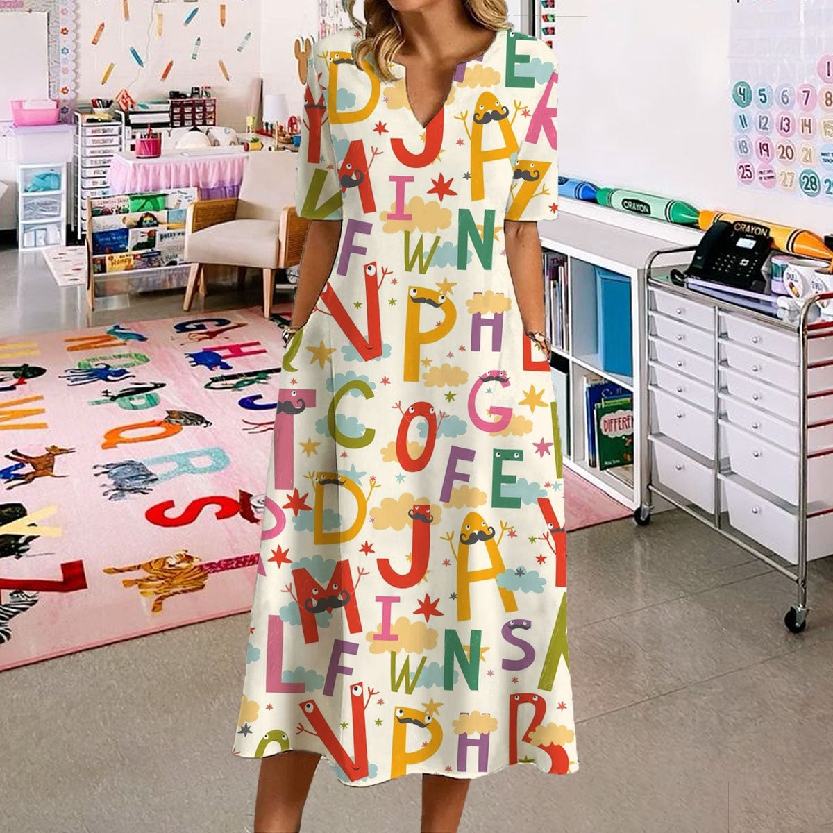 Colorful Alphabet Letters Dress