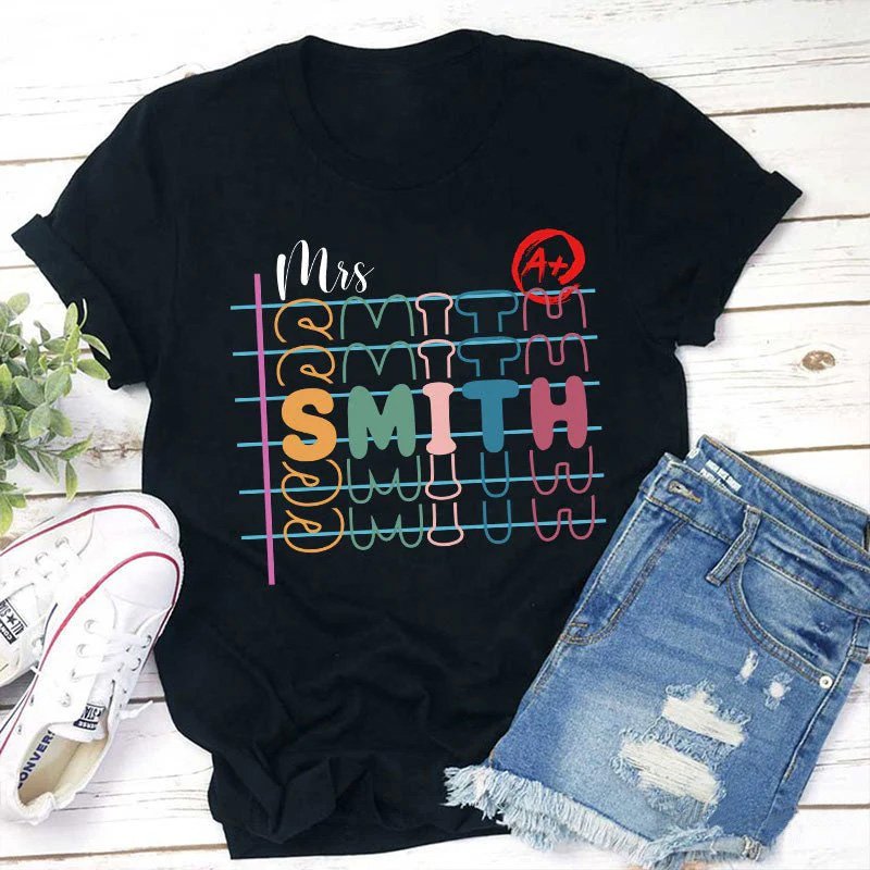 Personalized Teacher Name Colorful T-Shirt