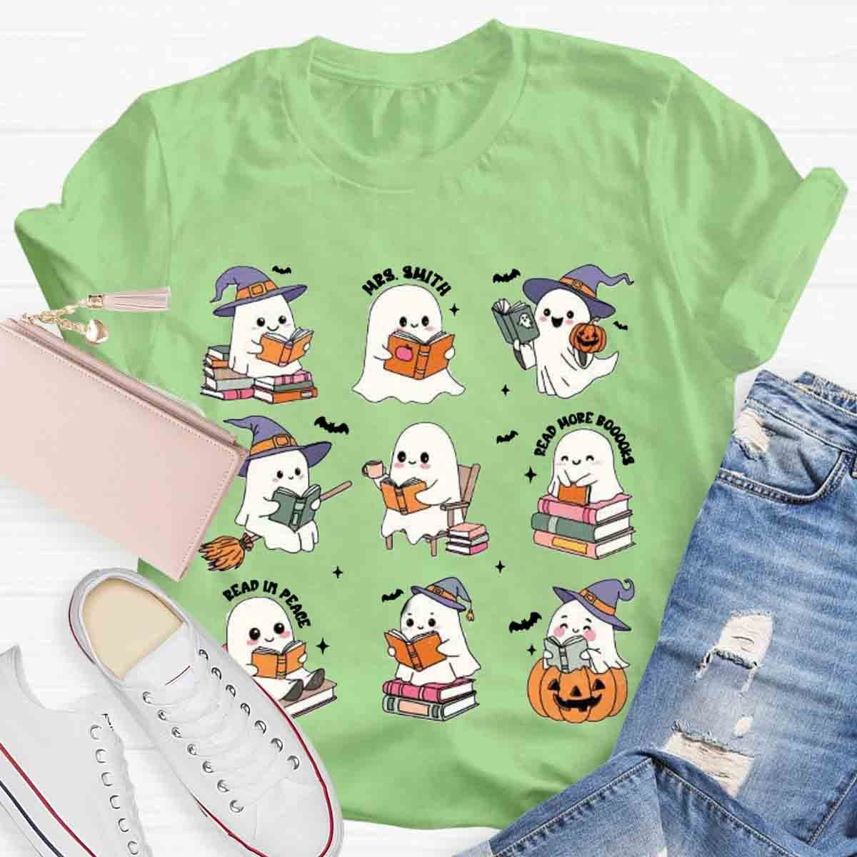 Personalized Name Librarian Halloween Book Lovers Halloween Shirt