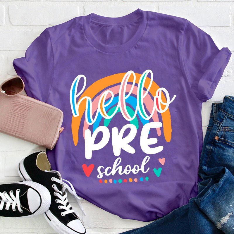 Personalized Colorful Rainbow Teacher T-Shirt