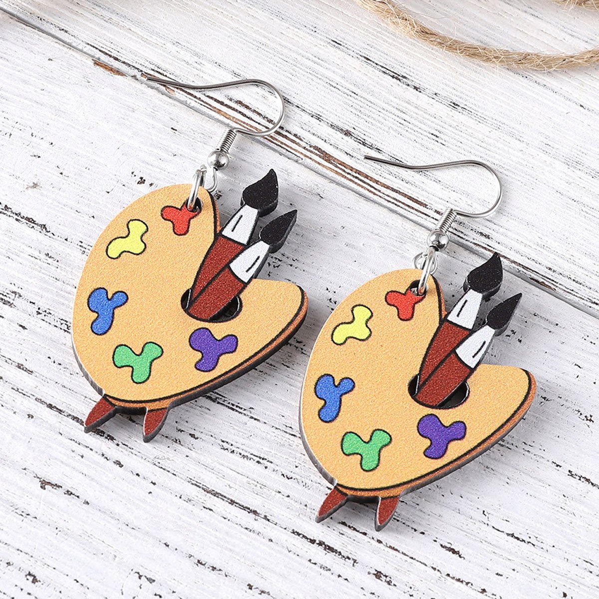 Brush Palette Art Earrings