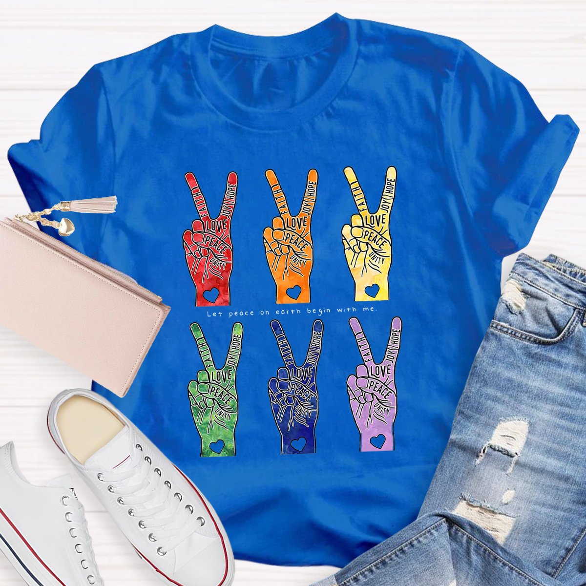 Peace And Love Teacher Shirt