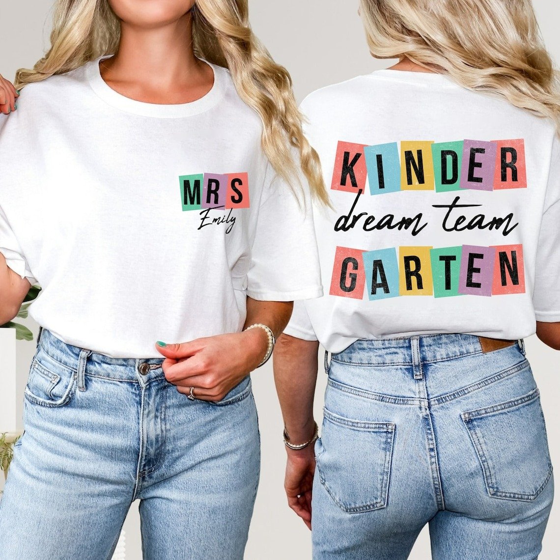 Personalized Name Kindergarten Teacher Shirt