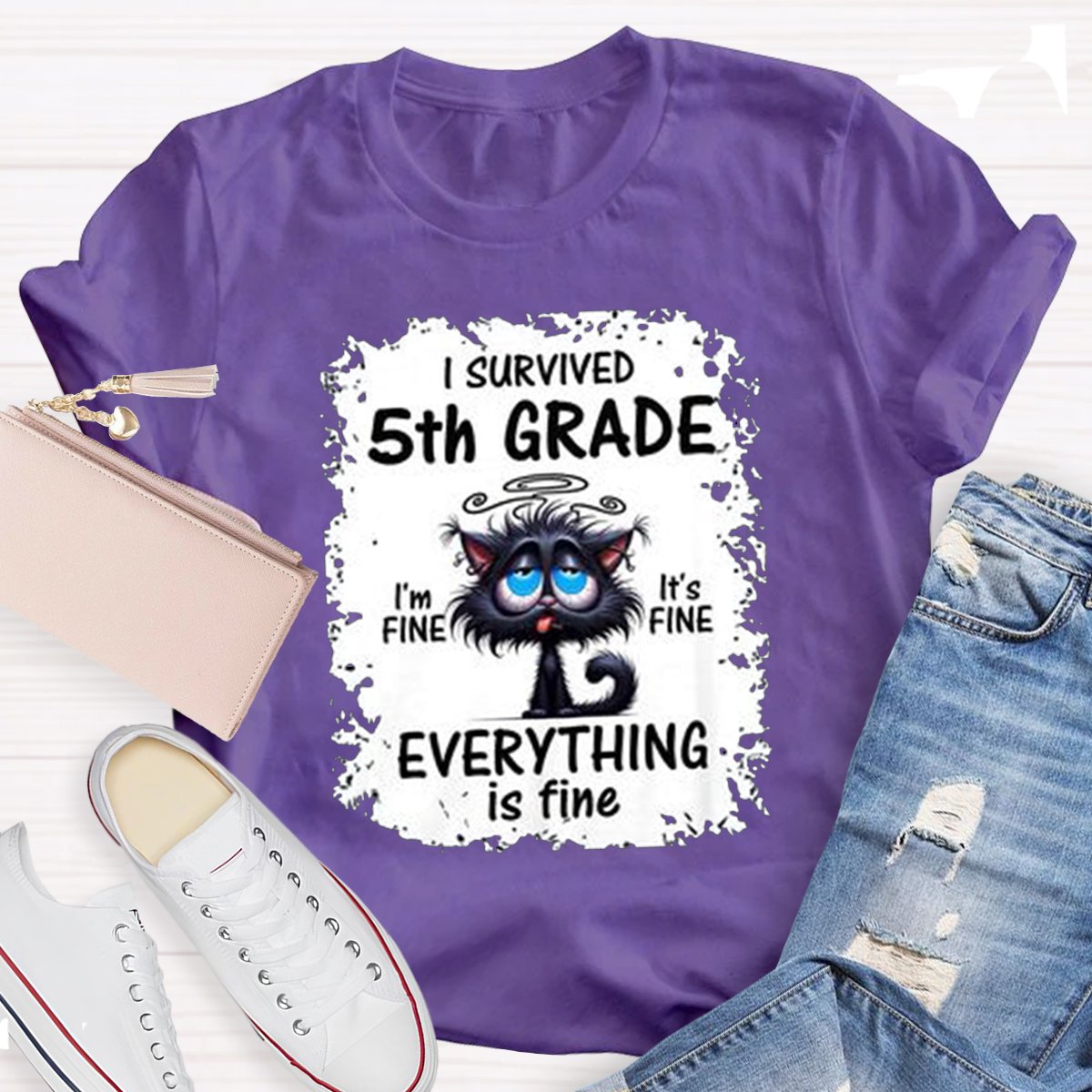 Personalized I Survived 5th Grade Teacher Shirt