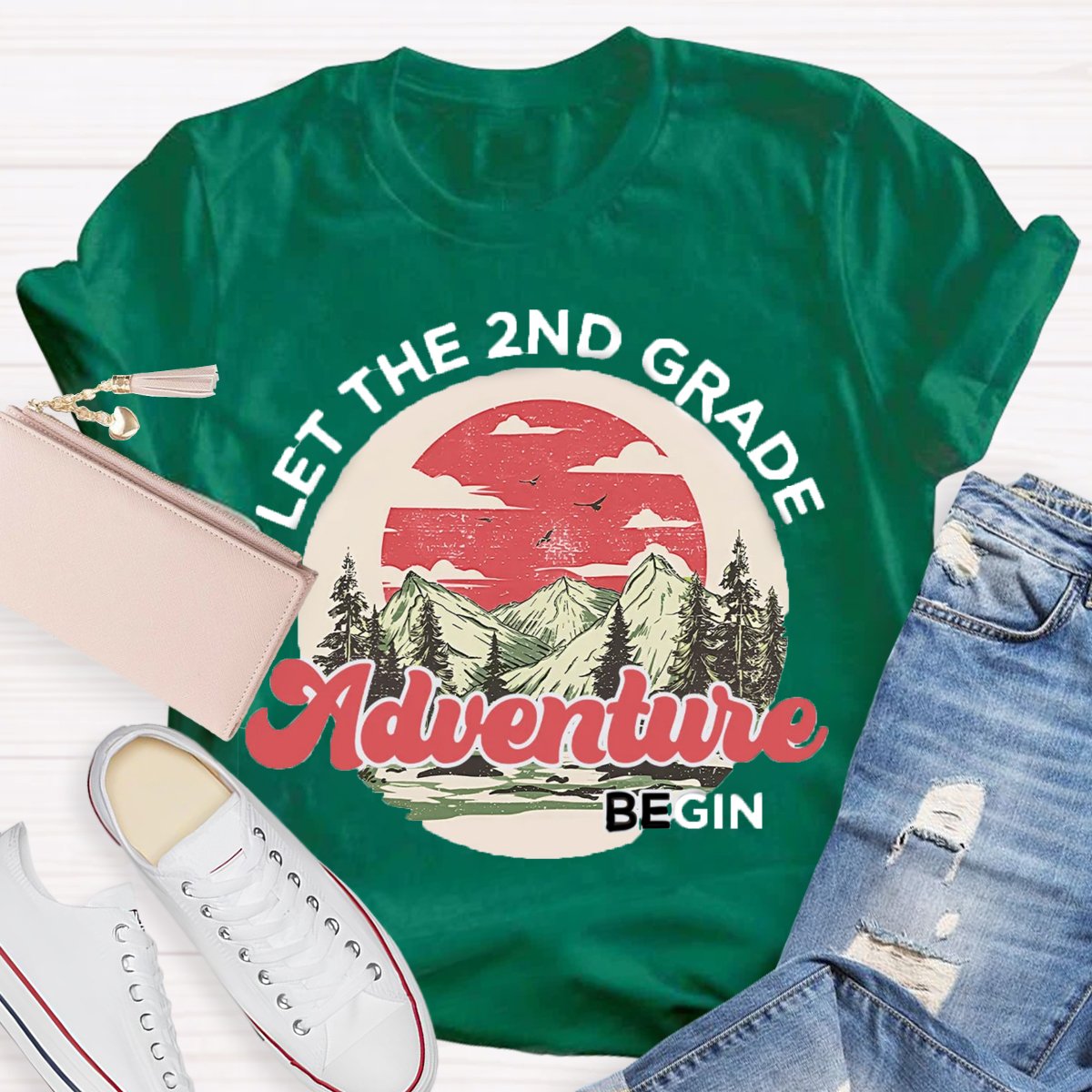 Personalized Grade Let The Adventure Begin Teacher T-Shirt