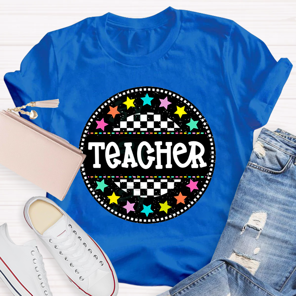 Circle Star Teacher T-Shirt