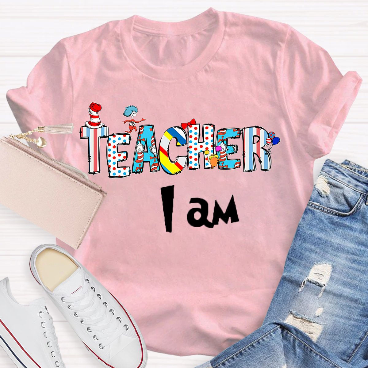 Cartoon Design Teacher T-shirt