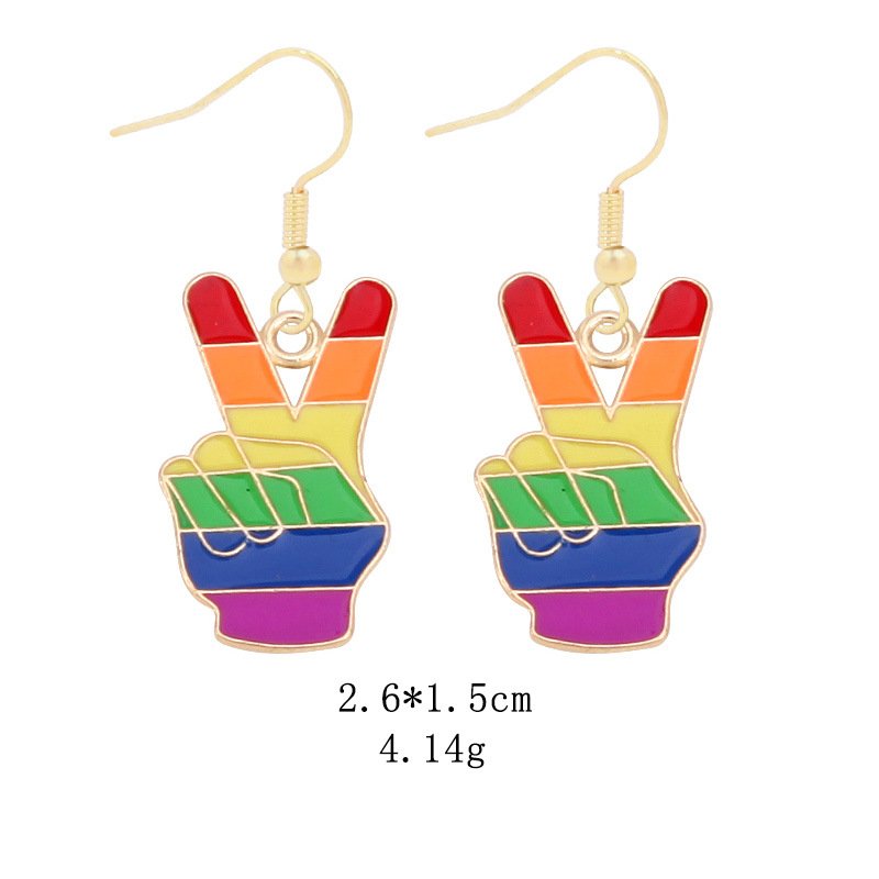 Creative Rainbow Six-Color Earrings