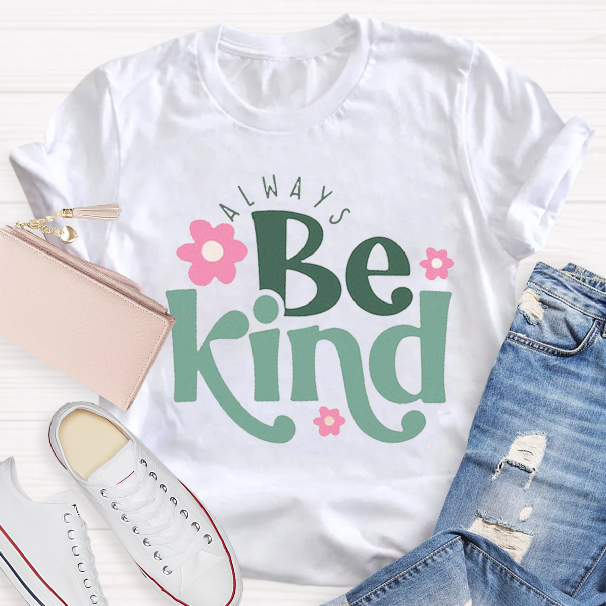 Flower Design Always Be Kind Teacher T-shirt