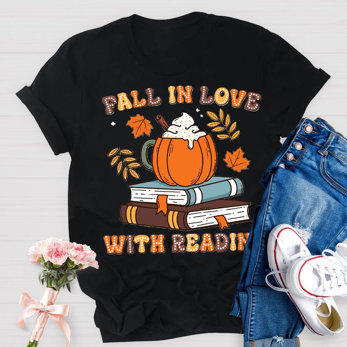 Fall In Love With Reading Teacher Shirts