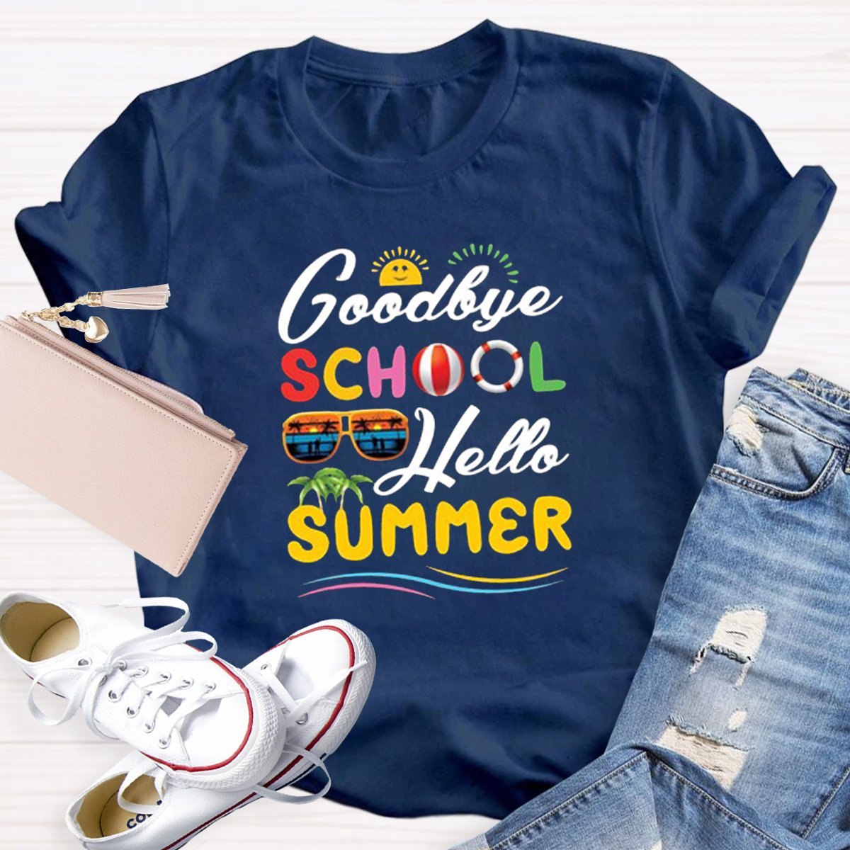 Goodbye School Hello Summer Teacher Shirt