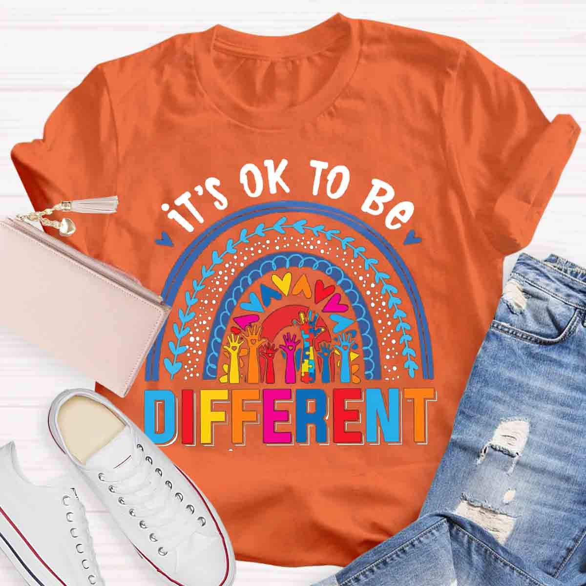 Its Ok To Be Different Be Unique Teacher T-Shirt