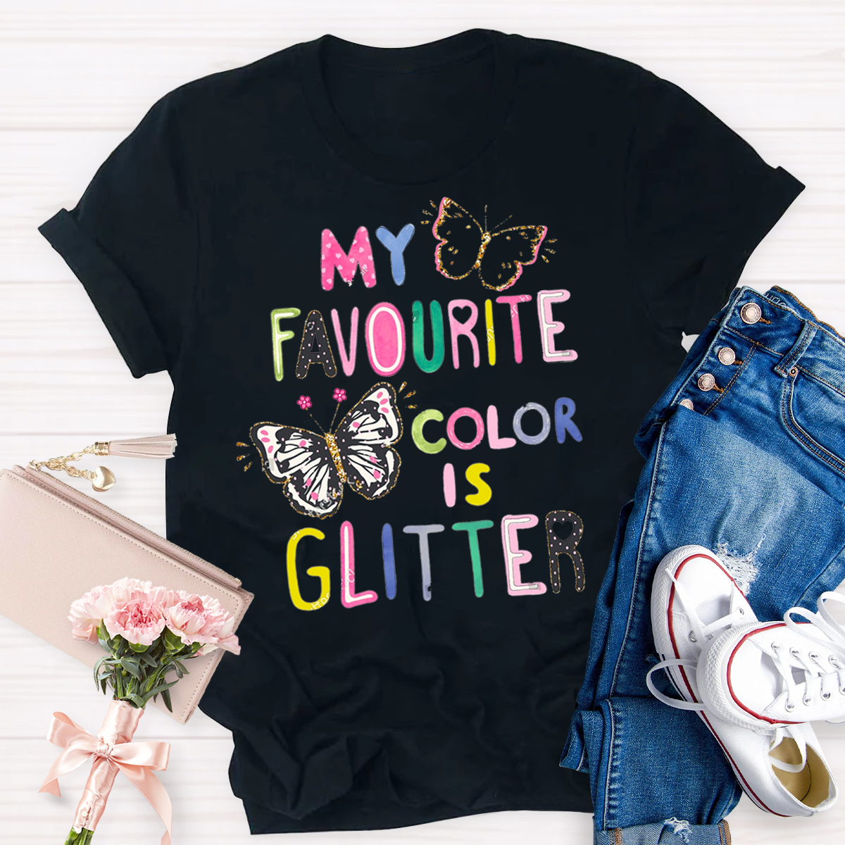 My Favorite Color is T-Shirt Glitter T-shirt