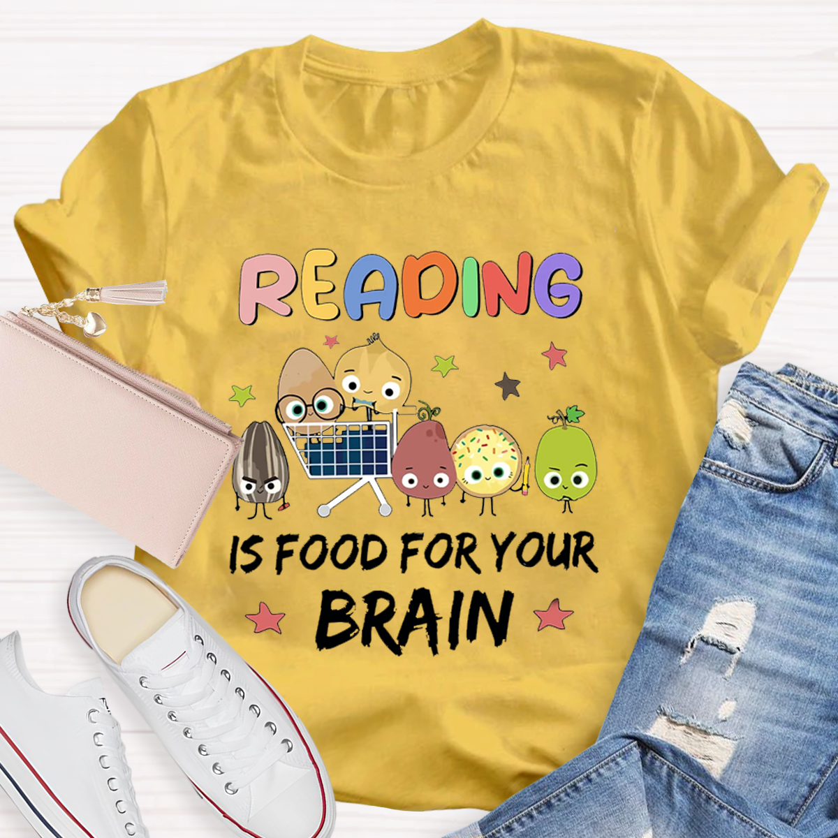 Reading Is Food For Your Brain Teacher T-Shirt