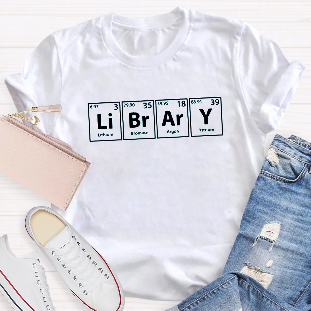 Library Teacher's Chemical Elements T-shirt