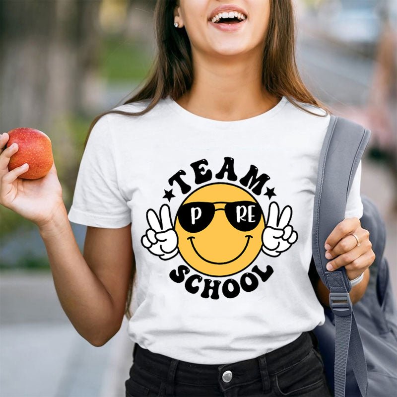 Personalized Grade Handsome Smiling Face Teacher T-Shirt