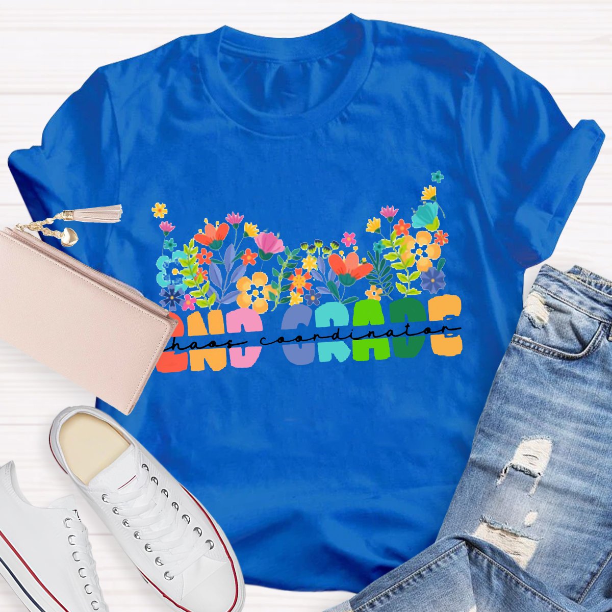 Personalized Colorful Flower Teacher Shirt