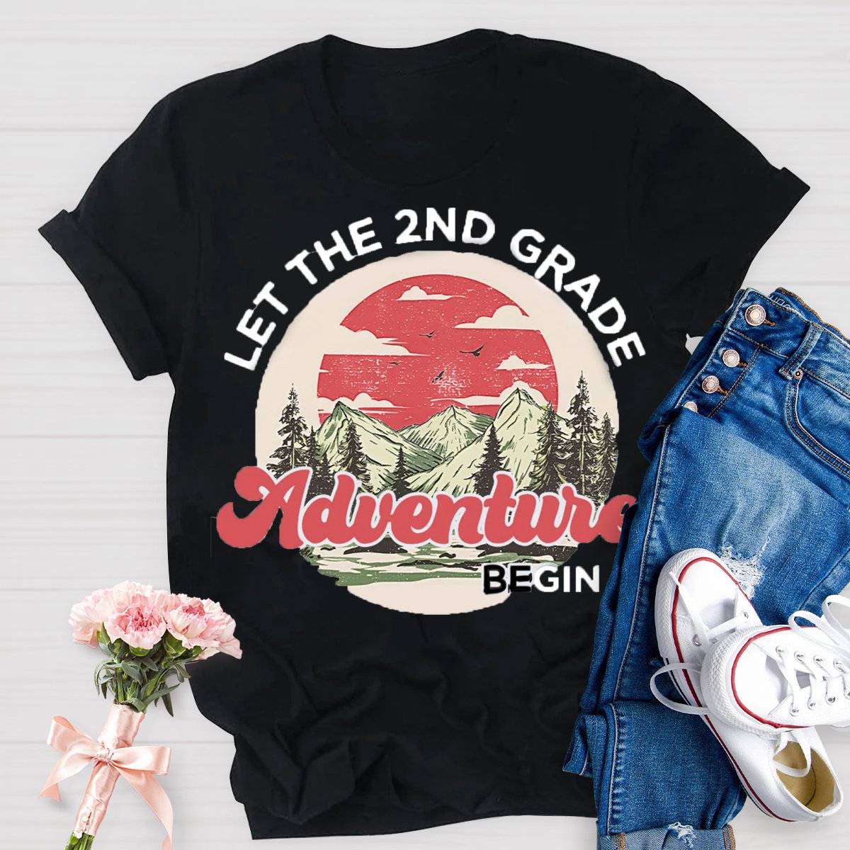 Personalized Grade Let The Adventure Begin Teacher T-Shirt