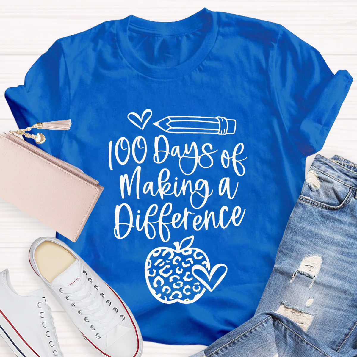 100 Days Of Making A Difference Teacher T-Shirt