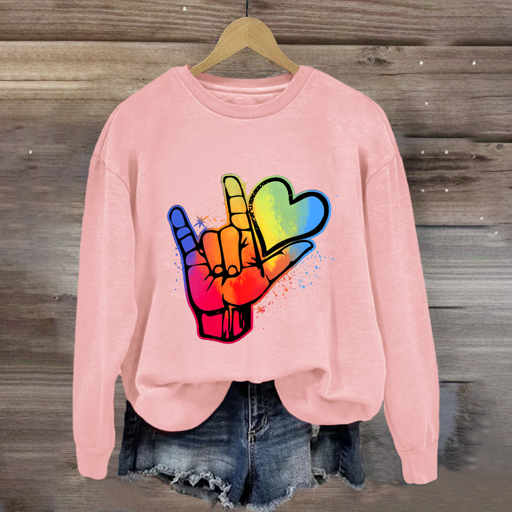 Love Sign Hand Sweatshirt