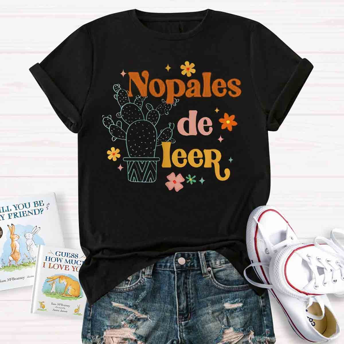 Nopales De Leer Spanish Teacher Maestra Cactus Bilingual Women T-shirt