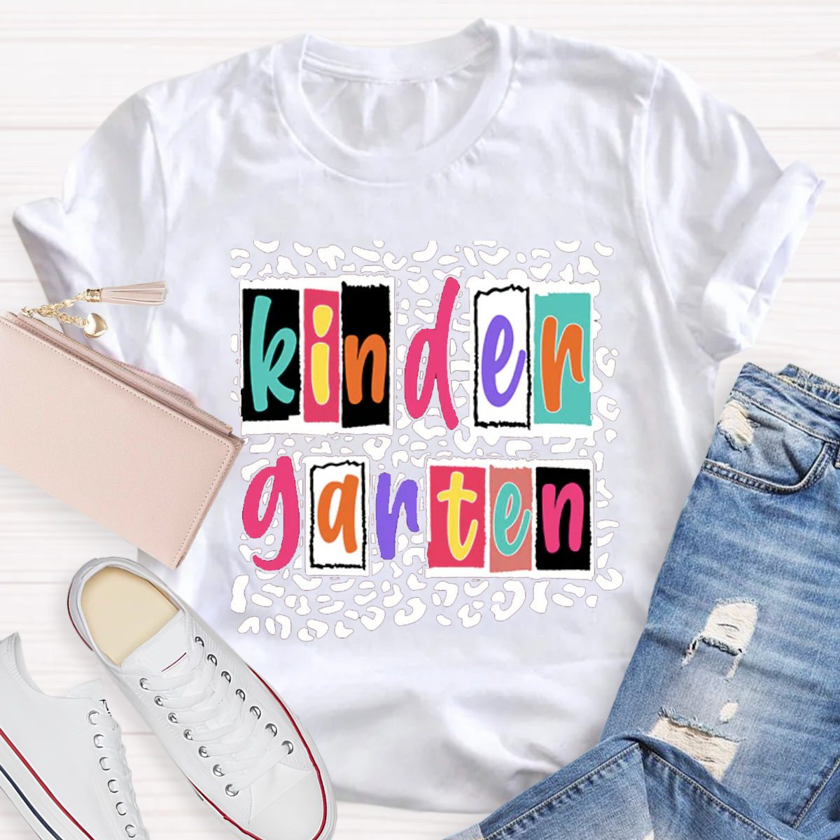 Personalized Your Grade Dot Printed Teacher T-Shirt