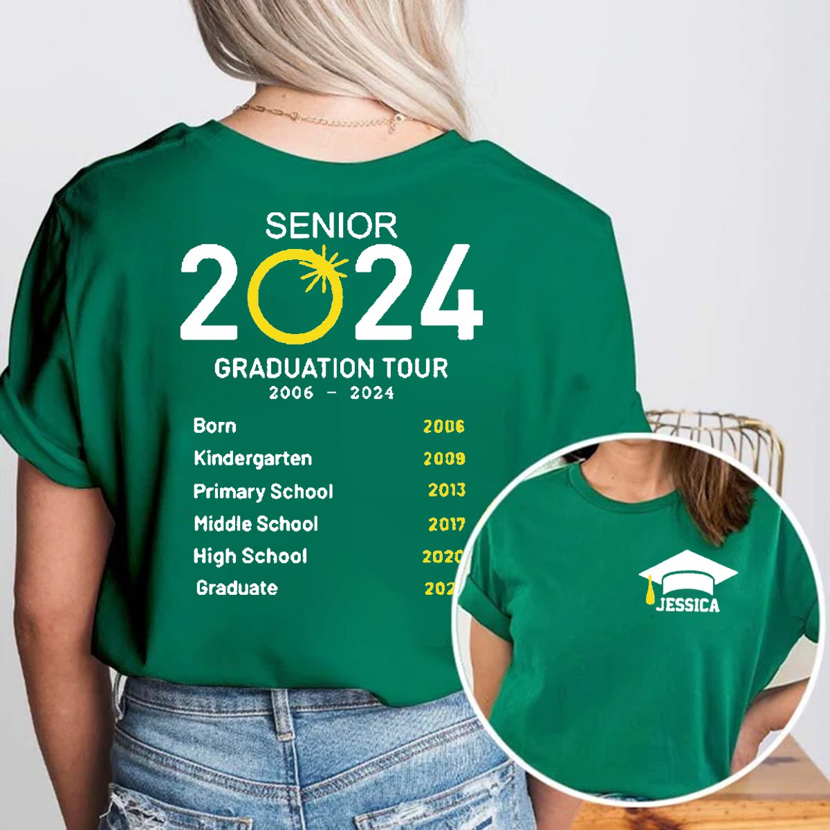 Personalized Graduation Tour Teacher Two Sided T-Shirt