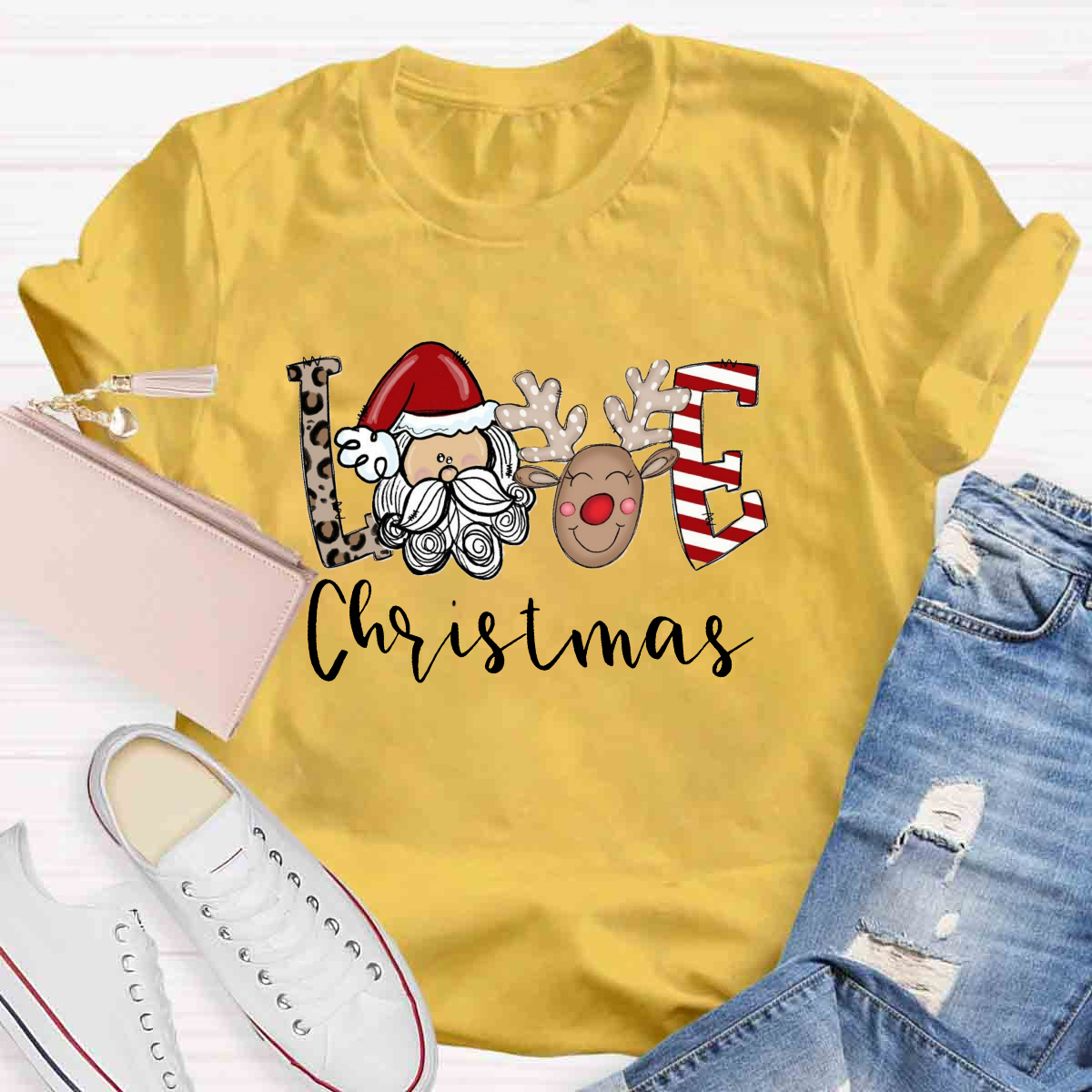 Love Christmas Santa Claus Teacher T-Shirt